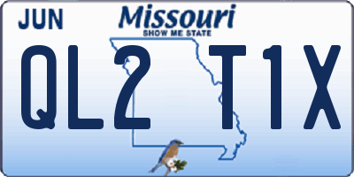 MO license plate QL2T1X