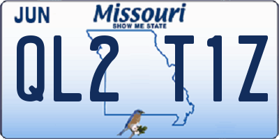 MO license plate QL2T1Z