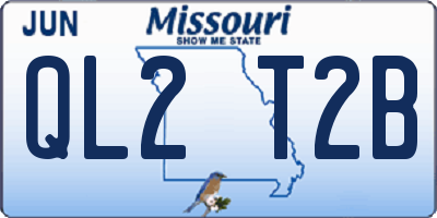 MO license plate QL2T2B