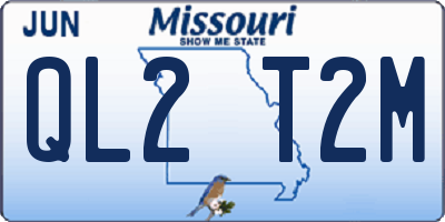 MO license plate QL2T2M