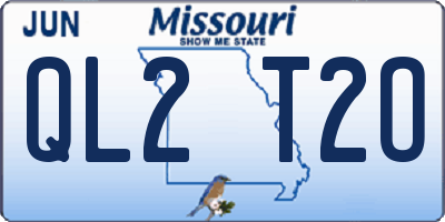 MO license plate QL2T2O