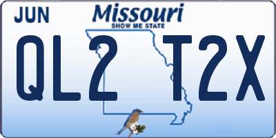 MO license plate QL2T2X