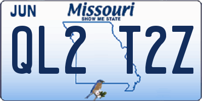 MO license plate QL2T2Z
