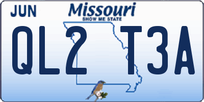 MO license plate QL2T3A