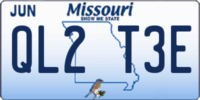 MO license plate QL2T3E