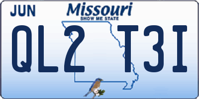 MO license plate QL2T3I