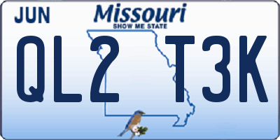 MO license plate QL2T3K