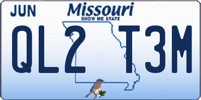 MO license plate QL2T3M