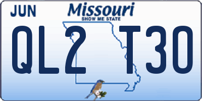 MO license plate QL2T3O