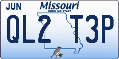 MO license plate QL2T3P