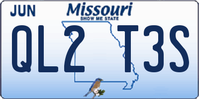 MO license plate QL2T3S