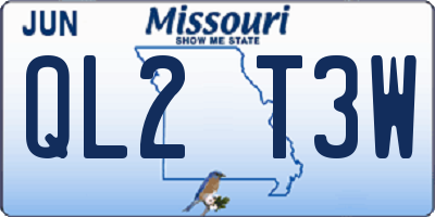 MO license plate QL2T3W