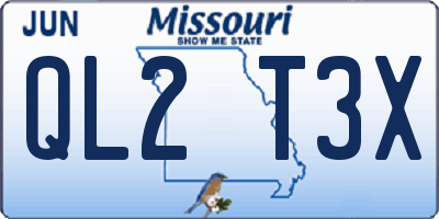 MO license plate QL2T3X