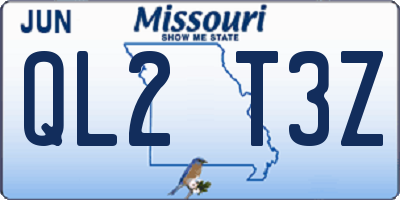 MO license plate QL2T3Z