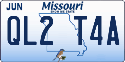 MO license plate QL2T4A