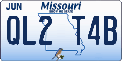MO license plate QL2T4B