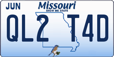 MO license plate QL2T4D