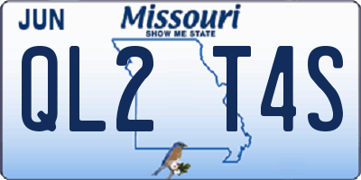 MO license plate QL2T4S