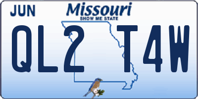 MO license plate QL2T4W