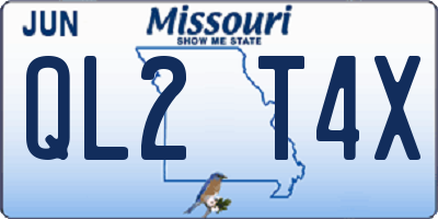 MO license plate QL2T4X