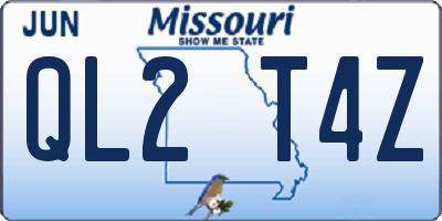 MO license plate QL2T4Z