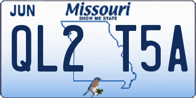 MO license plate QL2T5A