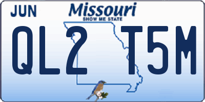 MO license plate QL2T5M