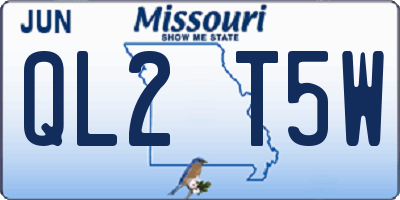 MO license plate QL2T5W