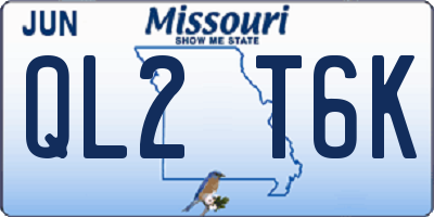 MO license plate QL2T6K