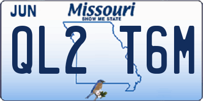 MO license plate QL2T6M