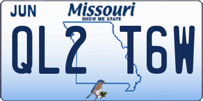 MO license plate QL2T6W