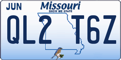 MO license plate QL2T6Z