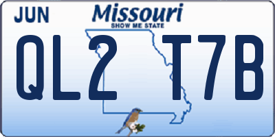MO license plate QL2T7B