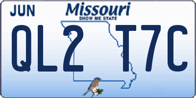 MO license plate QL2T7C