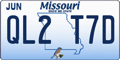 MO license plate QL2T7D