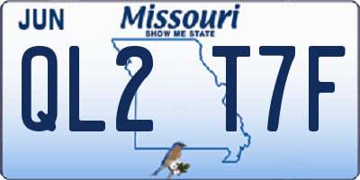MO license plate QL2T7F