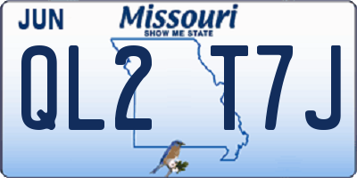 MO license plate QL2T7J