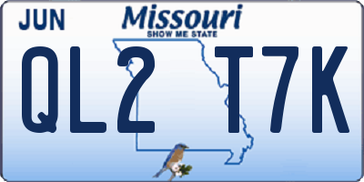 MO license plate QL2T7K