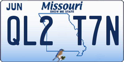 MO license plate QL2T7N