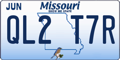 MO license plate QL2T7R