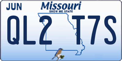 MO license plate QL2T7S