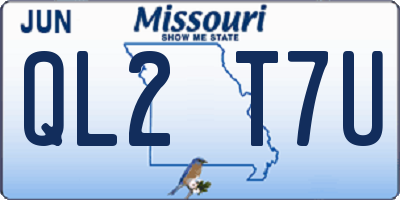 MO license plate QL2T7U