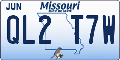 MO license plate QL2T7W