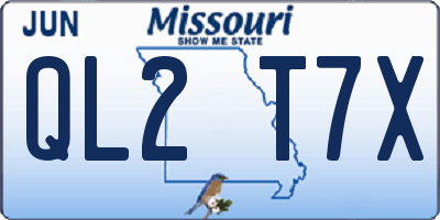 MO license plate QL2T7X
