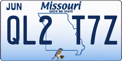 MO license plate QL2T7Z