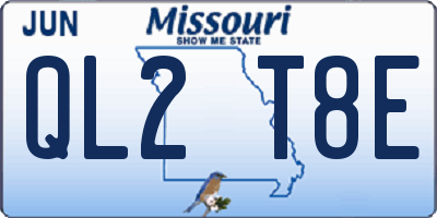 MO license plate QL2T8E