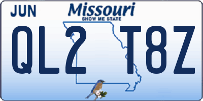 MO license plate QL2T8Z