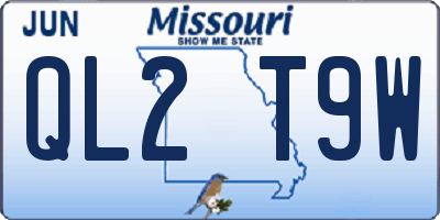 MO license plate QL2T9W