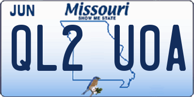 MO license plate QL2U0A