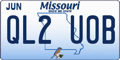 MO license plate QL2U0B